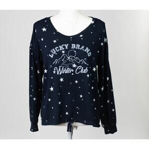 Lucky Brand Long Sleeve Star Patterned Top Size Medium